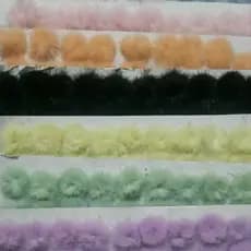 Meio pompom achatado pelinho pelucia achatado / 25mm 6 PARES Laços Tiaras Artesanato DIY