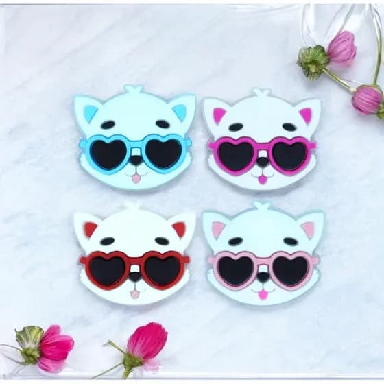 KIT 8 Aplique Emborrachado Infantil Gato Laços Tiaras Prendedores Artesanato