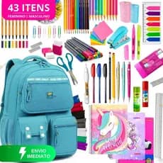Kit Material Escolar Feminino Completo 43 / 42 Itens Volta As Aulas 2026 Menina