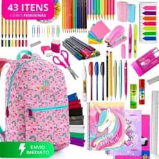 Kit Material Escolar Feminino Completo Volta As Aulas 2026 Menina Com Sem Mochila Estojo Feminino