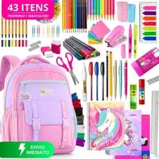 Kit Material Escolar Menina Completo Com ou Sem Mochila Feminina Escolar Material Estojo Escolar Feminino