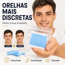 Fita Corretora de Orelha Invisível Extra Forte Mini Abas Discreta Confortável