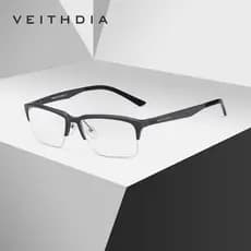 VEITHDI Óculos De Luz Masculina anti-Azul Meia Armação Liga De Alumínio Magnésio Quadrada Simples E Confortável Para Os Negócios 8727