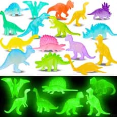 Kit Dinossauros de Brinquedo Infantil Jurássicos Brilhosos Dino Brilha no Escuro - 11 Peças