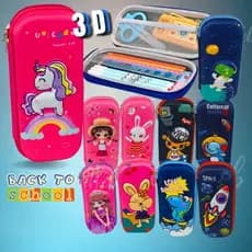 Estojo Escolar 3D Personaliado C/ Divisórias Organizador Feminino Masculino Infantil