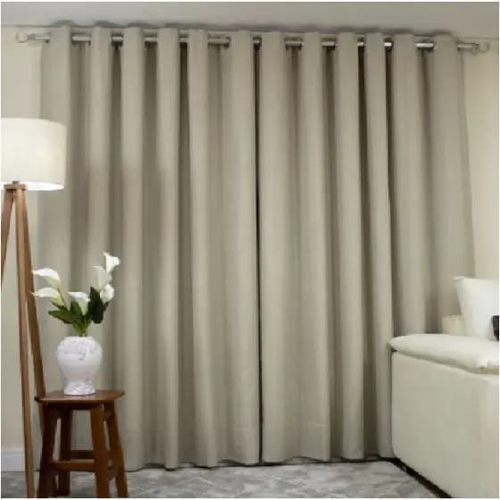 1 Cortina Trilho Suisso Blackout com Gaze de Linho 4,00 x 2,70 e 1 Cortina Trilho Suisso Blackout com Gaze de Linho 3,00 x 2,70