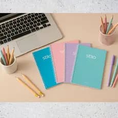 Caderno Espiral 14X20 cm 1/4 com 80 folhas Capa Dura  STILO