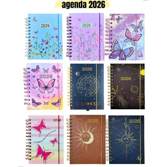 Agenda 2026 Escolar Feminina Espiral Capa Dura Planner