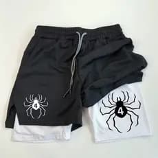 Short Compressão 2 em 1 Dry-Fit Spider Arte Hunter x Hunter Hisoka Mode Gym Treino