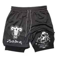 Short Compressão 2 em 1 Dry-Fit Escolha Sua Estampa Anime Manga Black Clover Arte Exclusivas