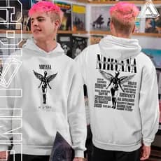 Blusa Moletom Canguru Algodão Com Capuz Nirvana In Utero Kurt Cobain Musics Unissex