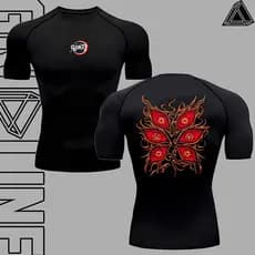 Camiseta Compressão Academia Treino Eyes Kokushibo Dark Demon Unissex