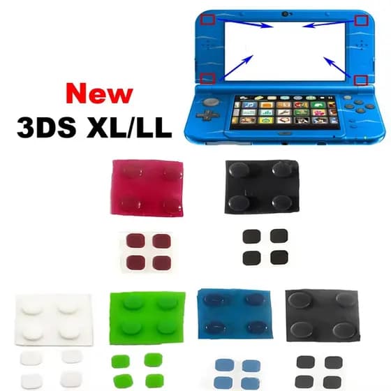 Borracha Conjunto Tampa Parafuso Tela LCD Frontal e Traseiro para New 3DS XL