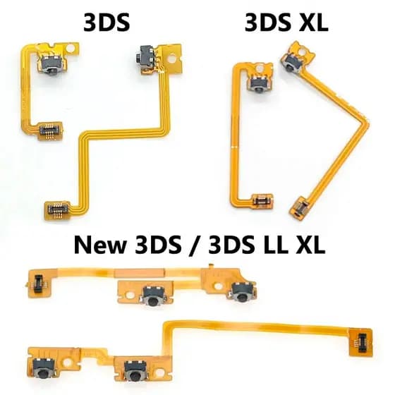 Conjunto Cabo Flex Botão L + R Com Flat Para Nintendo 3DS 3DS XL New 3DS XL