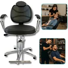 Cadeira Barbeiro Hidráulica Reclinável Ajustável Profissional Cabeleireiro Barbeiro Maquiagem Estética Salão de Beleza