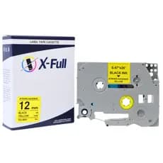Fita Compatível TZC-S631 TZC/TZE-S631 12mm 8m Preto No Amarelo Para Rotuladora PT-H105 PT-D210