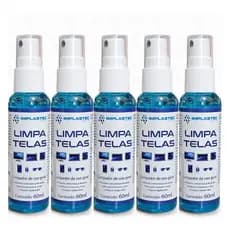 5 Limpa Telas 60ml Para Notebook TV Monitor Celular Óculos Antiestático Tira Manchas Implastec