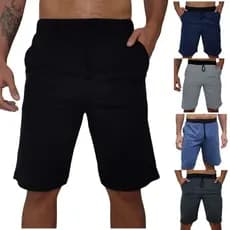 Kit 4 Bermudas moletom Masculina Básica casual short masculino moleton verão Plus Size Extra grande