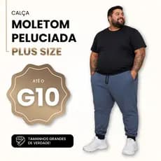 Calça Moletom Masculina Jogger Peluciada Plus Size Extra Grande Inverno Básica Casual Até G10