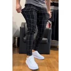 Calça Masculina Xadrez Skinny Bengaline Exclusiva
