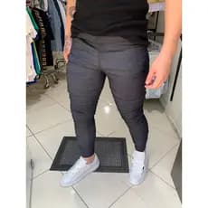 calça alfaiataria masculina bengaline chumbo exclusiva