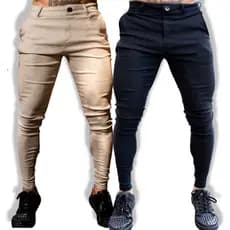 kit 2 calça alfaiataria masculina skinny premium