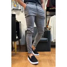 calça alfaiataria xadrez masculina premium