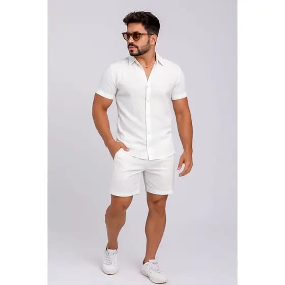conjunto masculino camisa + shorts premium
