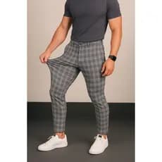 calça alfaiataria xadrez com lycra