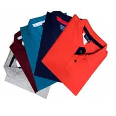 Kit 5 camisa polo masculina tecido piquet luxo