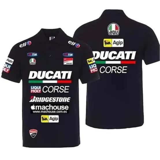 Camisa Gola Polo Esportiva Ducati Dry Fit com Tecido Leve e Secagem Rápida