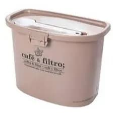 Kit Pote Cafe Com Divisoria Filtro E Colher Dosadora C/ Tampa