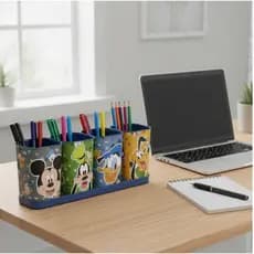Porta Caneta Lápis com Bandeja Mickey e Amigos Plasútil