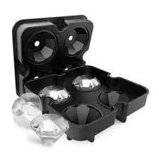 Forma De Silicone Para Gelo Diamante 4 Cavidades