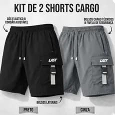 Kit 2 Bermuda Short Cargo LAST Masculino Elastano 3 Bolsos
