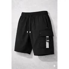 BERMUDA SHORT CARGO LISO PRETO