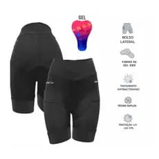 Bermuda Ciclismo sport Bike Acolchoada Feminina Shorts Ecologica forro De Gel corrida