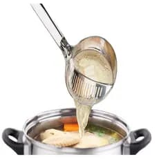 Concha com escumadeira removível multiuso 2 em 1 aço inox