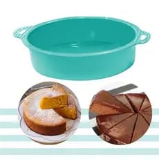 Forma De Silicone Bolos Assados Antiaderente 24 Cm Com Alça