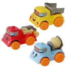 3 Carrinhos Caminhão Miniatura Construção Fricção Bebê