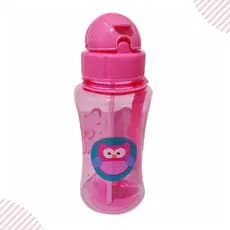 Garrafa Infantil Canudo Retrátil de Silicone 400 ml Coruja