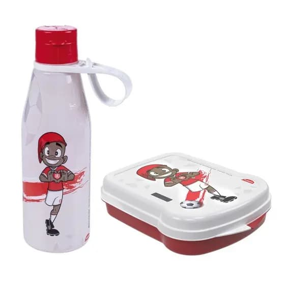 Kit Lanche Escolar Infantil Garrafinha e Sanduícheira Inter