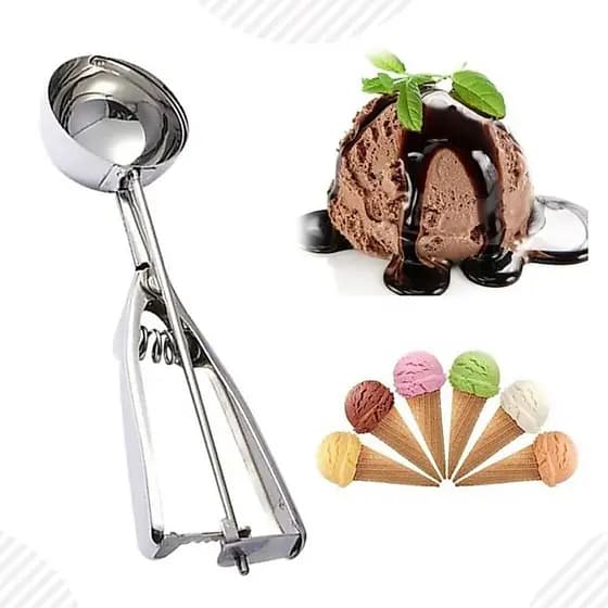 Colher Para Servir Sorvete em Inox com Mola