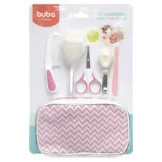 Kit Higiene Com Estojo Completo Para Cuidados Bebê Rosa