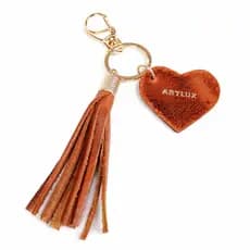 Chaveiro Charm Bag em Couro com Tassel e Coração Artlux 8004