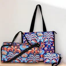 Kit Viagem Mala + Sacola Grande + Necessaire Verão Viagem praia piscina Férias Envio Imediato
