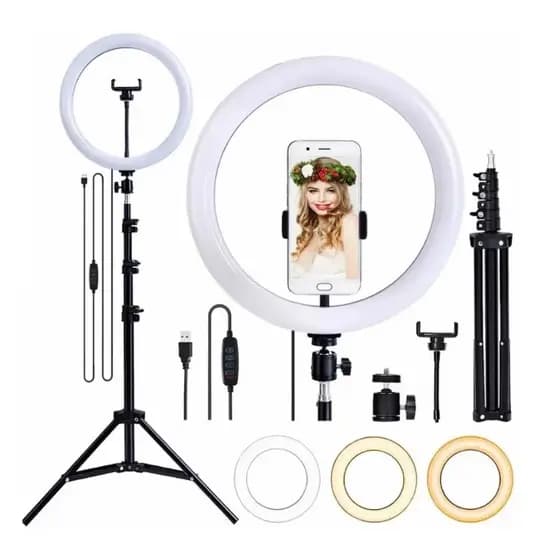 Iluminador Ring Light cm com Tripé e Suporte para Celular