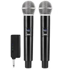 Microfone Sem Fio Duplo Alta Qualidade Sem Ruído Karaoke Igreja Treinamentos
