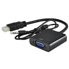 Cabo Adaptador Conversor Hdmi para Vga HDMI2VGA Pc Notebook com saida p2 de audio 20 cm