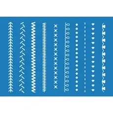 Stencil Pontos de máquina de costura acabamento para pintura em tecido decoração de cozinha pano prato estencil mães